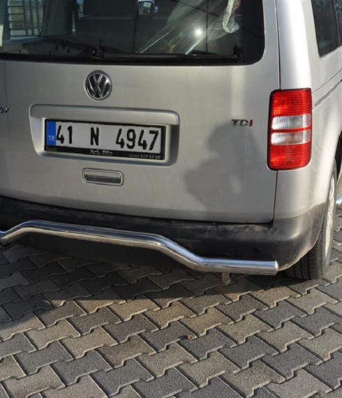 Защита заднего бампера на Volkswagen Caddy Волна (Чайка) фото