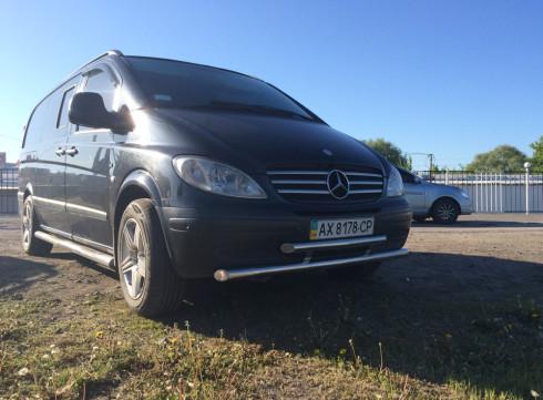 Защита переднего бампера для Mercedes-Benz Vito 03-10 труба двойная от Tamsan фото