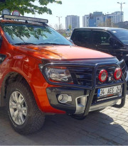 Кенгурятник для Ford Ranger 14-23 с защитой фар фото