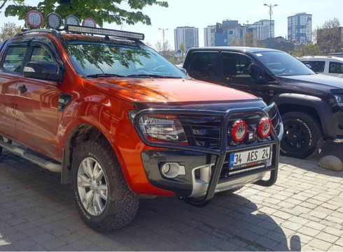 Кенгурятник для Ford Ranger 14-23 с защитой фар фото