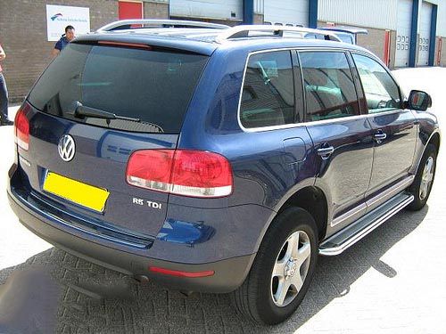 Пороги с листом (площадка) на Volkswagen Touareg 2004-2010 (Tamsan) фото