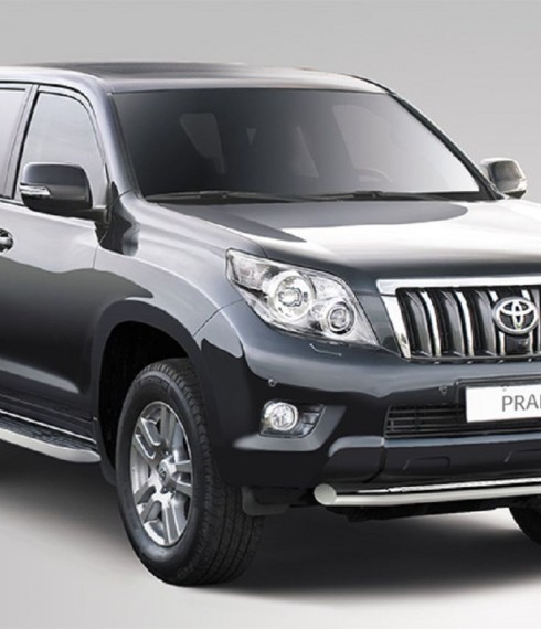 Труба одинарная на Toyota Land Cruiser 150 Prado ( Toyota LC 150 Prado) нержавейка  фото