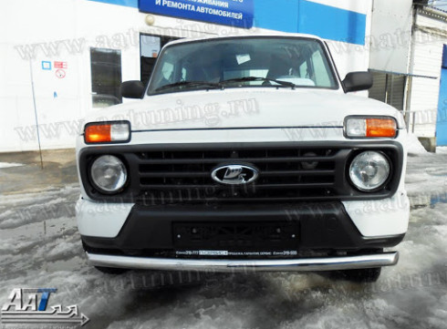 Защита переднего бампера для LADA Niva труба одинарная от Tamsan фото
