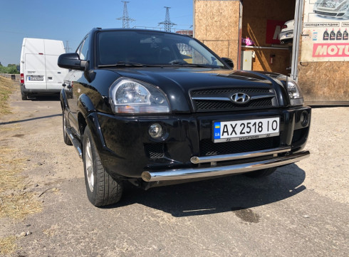 Защита переднего бампера для Hyundai Tucson 04-11 труба двойная от Tamsan фото