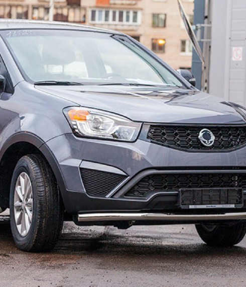 Труба одинарная на SsangYong Korando нерж. фото