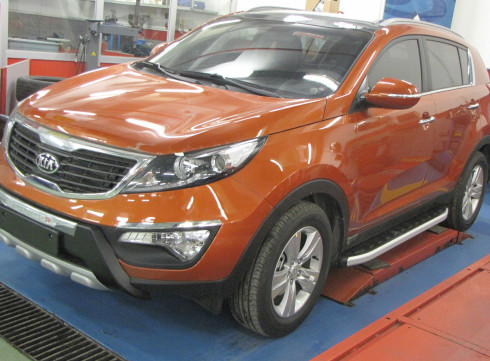 Подножки для KIA Sportege 10-15 Елегант от Tamsan фото