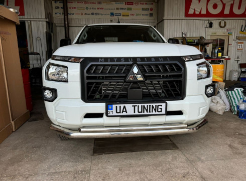 Защита переднего бампера для Mitsubishi L200 2024+ труба двойная фото