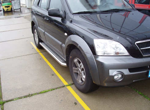 Подножки для KIA Sorento 02-09 порог листом от Tamsan фото