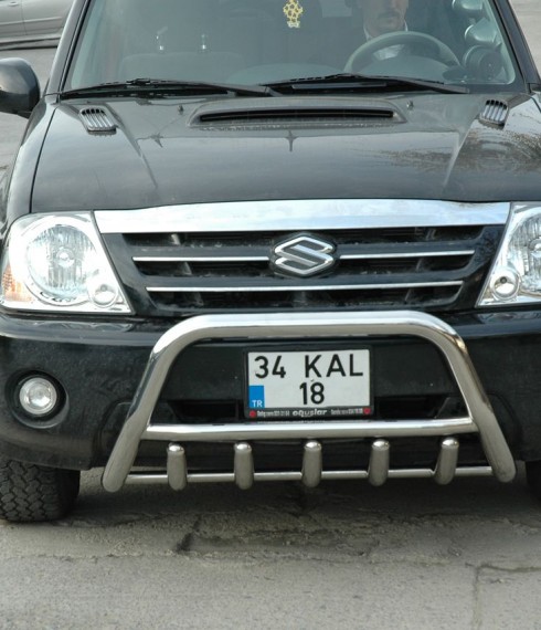 Кенгурятник низкий с грилем на Suzuki Grand Vitara XL-7 TAMSAN фото
