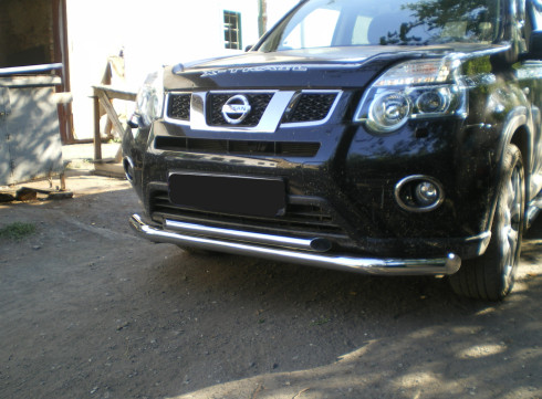 Защита бампера для Nissan X-Trail 2008-2014 Перед Одинарный фото