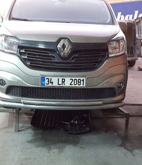Труба двойная на Renault Traffic нерж. фото