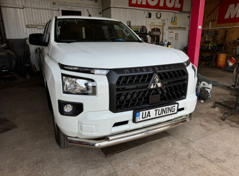 Защита переднего бампера для Mitsubishi L200 2024+ труба двойная фото