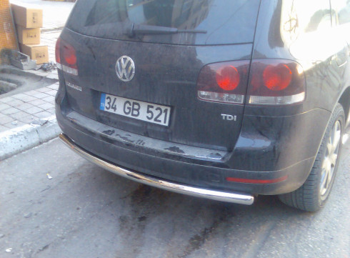 Защита заднего бампера для Volkswagen Touareg 03-18 фото