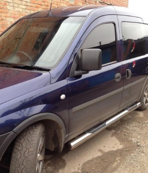 Пороги труба с проступью на Opel Combo 2000-2009 фото