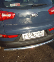 Защита заднего бампера для KIA Sportege 10-15 труба одинарная от Tamsan фото
