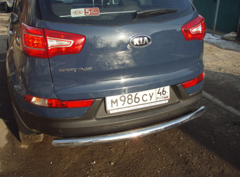 Защита заднего бампера для KIA Sportege 10-15 труба одинарная от Tamsan фото