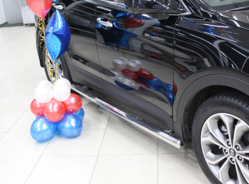 Подножки для Hyundai Grand Santa-Fe 13+ порог трубой от производителя Tamsan фото
