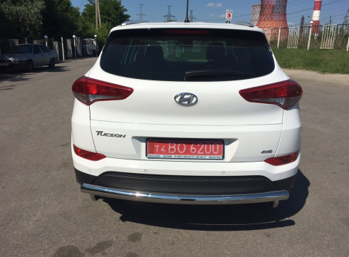 Защита заднего бампера для Hyundai Tucson 15-21 труба одинарная Tamsan фото