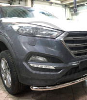 Защита переднего бампера для Hyundai Tucson 15-21 труба одинарная от Tamsan фото