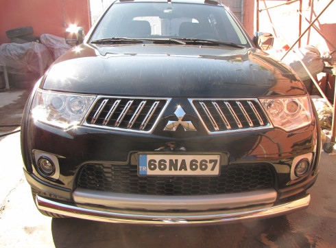 Защита переднего бампера для Mitsubishi L-200 12-15 труба одинарная от Tamsan фото