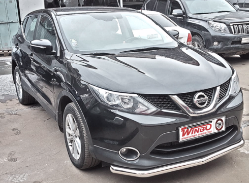 Защита переднего бампера для Nissan Qashqai 2014+ труба одинарная от Tamsan фото