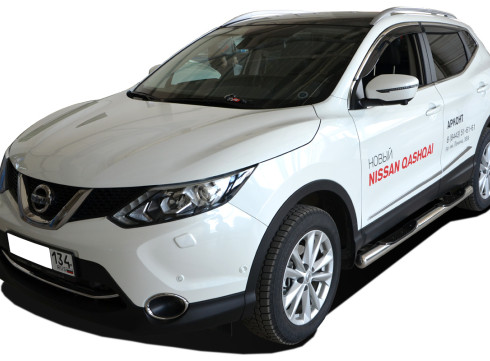 Подножки для Nissan Qashqai 2014+ порог трубой от Tamsan фото