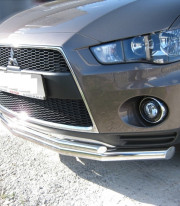 Защита переднего бампера для Mitsubishi Outlander XL 10-12 труба двойная от Tamsan фото