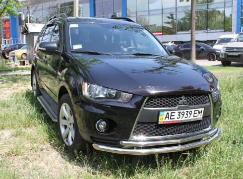 Защита переднего бампера для Mitsubishi Outlander XL 10-12 труба двойная от Tamsan фото