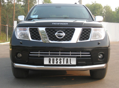 Защита переднего бампера для Nissan Pathfinder 2005-2014 труба одинарная от Tamsan фото