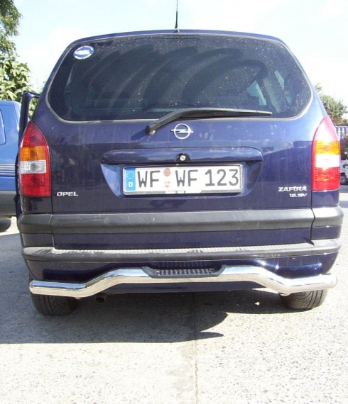 Защита заднего бампера на Opel Zafira Волна (Чайка) фото