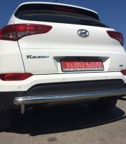 Защита заднего бампера для Hyundai Tucson 15-21 труба одинарная Tamsan фото