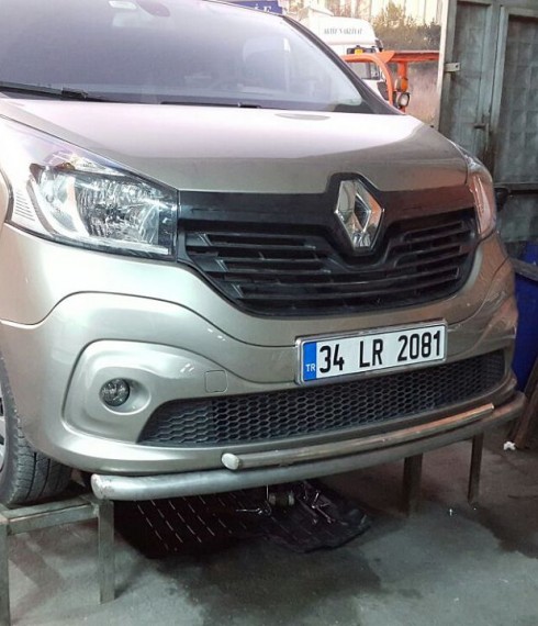 Труба двойная на Renault Traffic нерж. фото