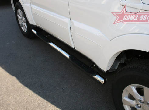 Подножки для Mitsubishi Pajero Vagon 07+ порог трубой от Tamsan фото