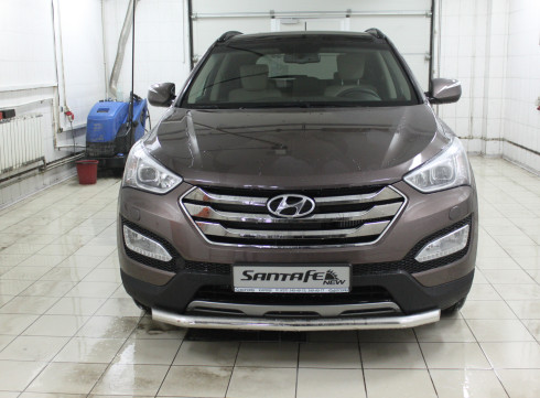 Защита переднего бампера для Hyundai Grand Santa-Fe 13+ труба одинарная от производителя Tamsan фото