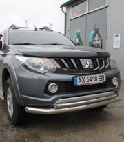 Защита переднего бампера для Mitsubishi L-200 15-19 труба двойная от Tamsan фото
