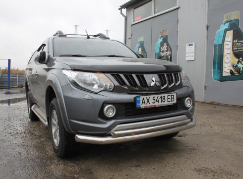 Защита переднего бампера для Mitsubishi L-200 15-19 труба двойная от Tamsan фото
