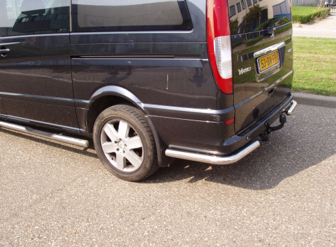 Защита заднего бампера для Mercedes-Benz Vito 03-10 Уголки одинарные от Tamsan фото