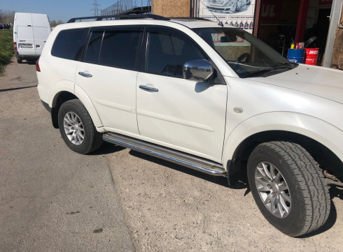 Подножки для Mitsubishi Pajero Sport 2008-2016 порог листом от Tamsan фото