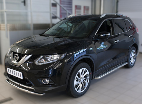 Подножки для Nissan X-Trail 2014-2021 порог листом от Tamsan фото