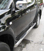 Подножки для Mitsubishi L-200 06-11 порог трубой от Tamsan фото