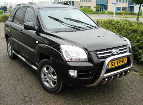 Подножки для KIA Sportege 04-10 порог трубой от Tamsan фото