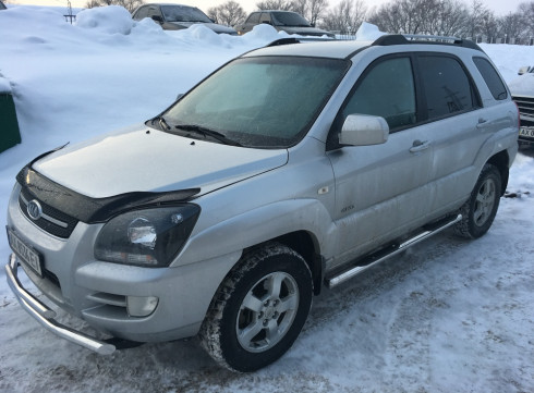 Защита переднего бампера для KIA Sportege 04-10 труба двойная от Tamsan фото