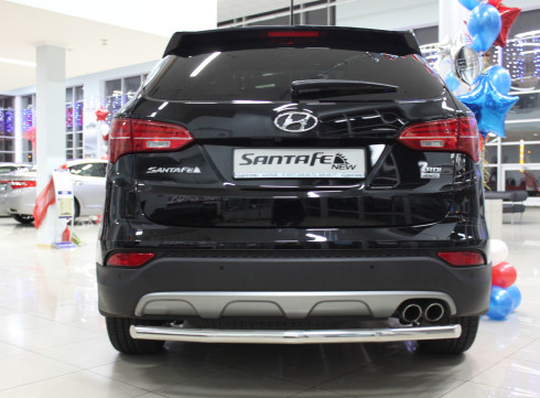 Защита заднего бампера для Hyundai Grand Santa-Fe 13+ труба одинарная от производителя Tamsan фото