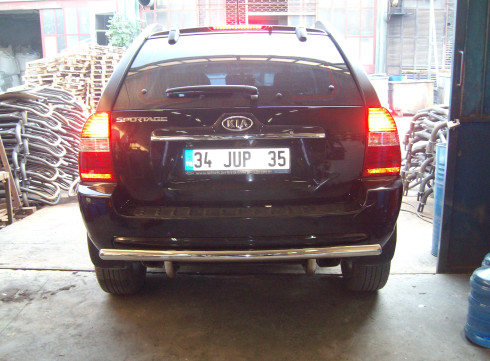 Защита заднего бампера для KIA Sportege 04-10 труба одинарная от Tamsan  фото