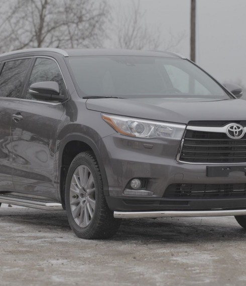 Труба одинарная на Toyota Highlander UATUNING нержавейка фото