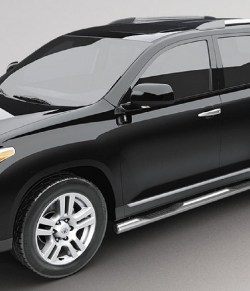 Пороги труба с проступью на Toyota Highlander UATUNING фото