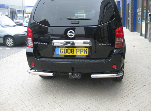 Защита заднего бампера для Nissan Pathfinder 2005-2014 Уголки одинарные от Tamsan фото
