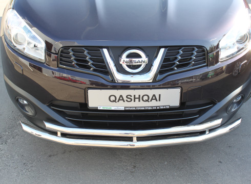 Защита переднего бампера для Nissan Qashqai 2006-2014 труба двойная от Tamsan фото