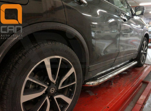 Подножки для Nissan Qashqai 2014+ порог листом от турецкого производителя Tamsan фото