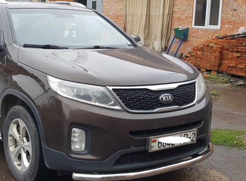 Защита переднего бампера для KIA Sorento 10-14 труба одинарная от Tamsan фото